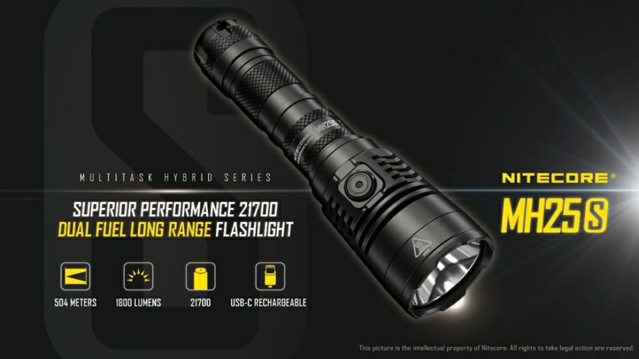 Rechargeable Flashlights * Nitecore Mh25S 1800 Lumen Usb-C Rechargeable Flashlight