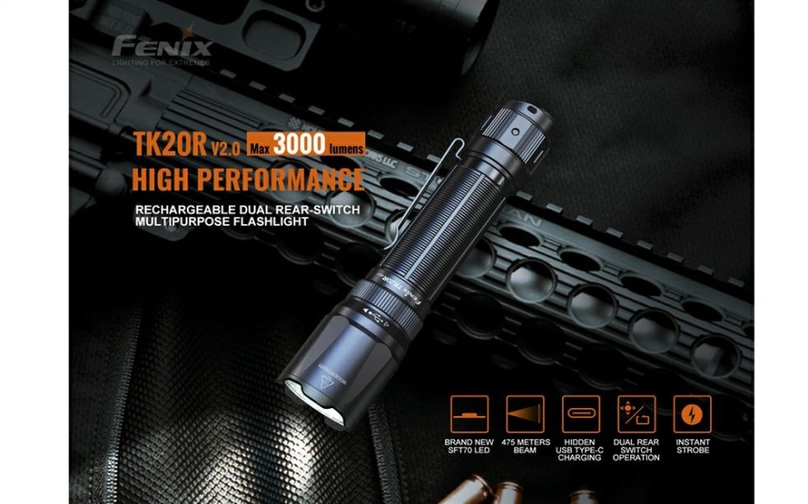 Tactical Flashlights * Fenix Tk20R V2.0 3000 Lumen Rechargeable Flashlight