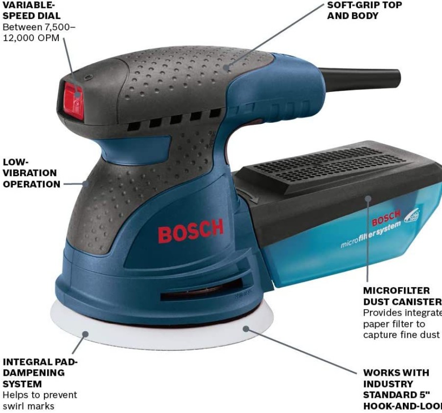 Sanding * Bosch Ros20Vsc 5 Palm-Grip Sander Kit