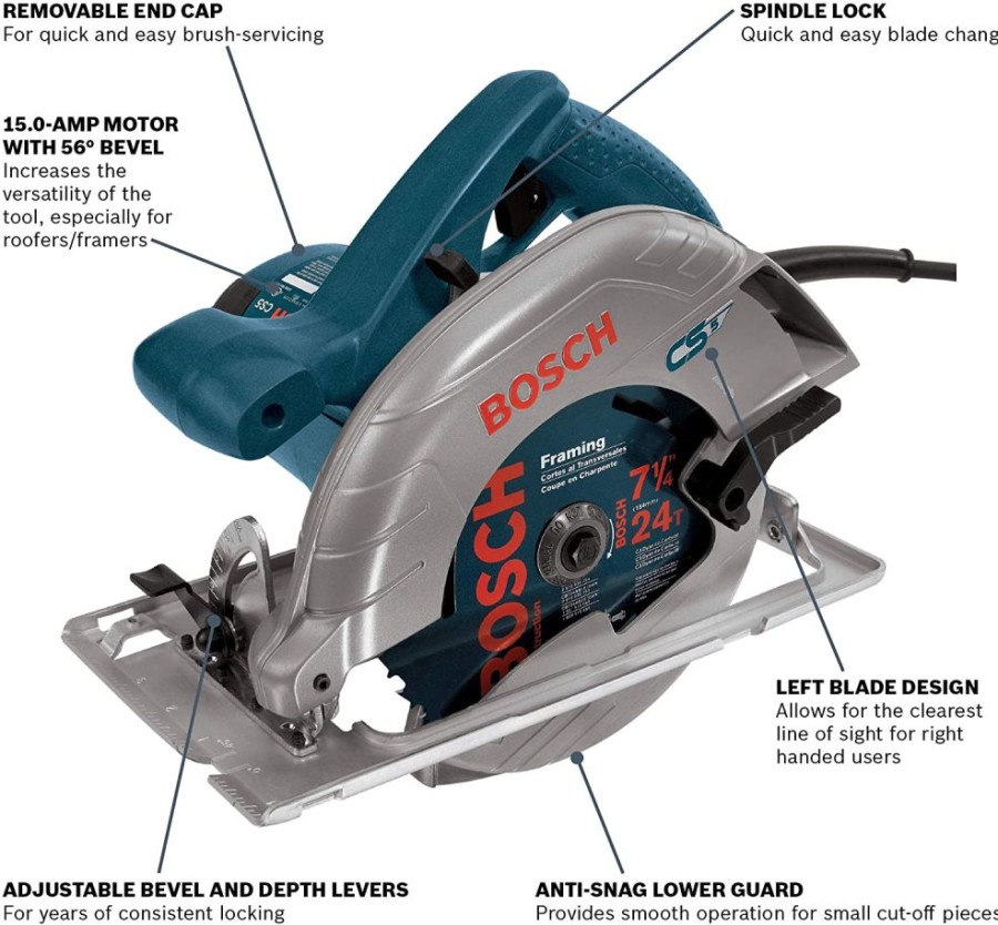 Sawing * Bosch Cs5 7-1/4 Left Blade Circular Saw