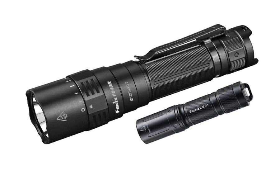 Tactical Flashlights * Fenix Pd40R V2.0 3000 Lumen Rechargeable Flashlight And E01 V2.0 Bundle