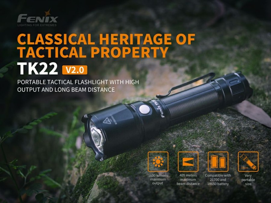 Tactical Flashlights * Fenix Tk22 V2.0 1600 Lumen Tactical Flashlight