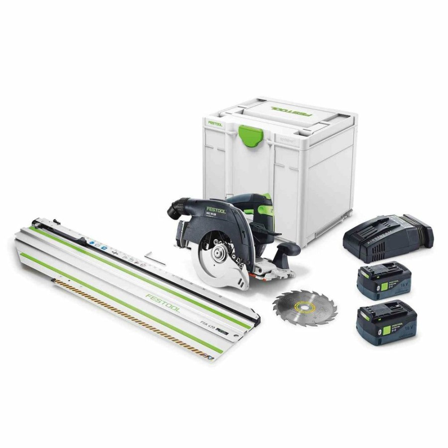 Sawing * Festool 576173 Hkc 55 Plus-Fsk 18V Cordless Track Saw